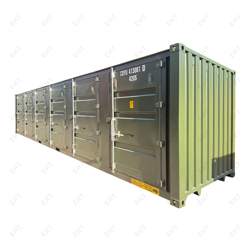 40 Fuß großer multifunktionaler Logistikcontainer mit 6 Türen und seitlicher Öffnung