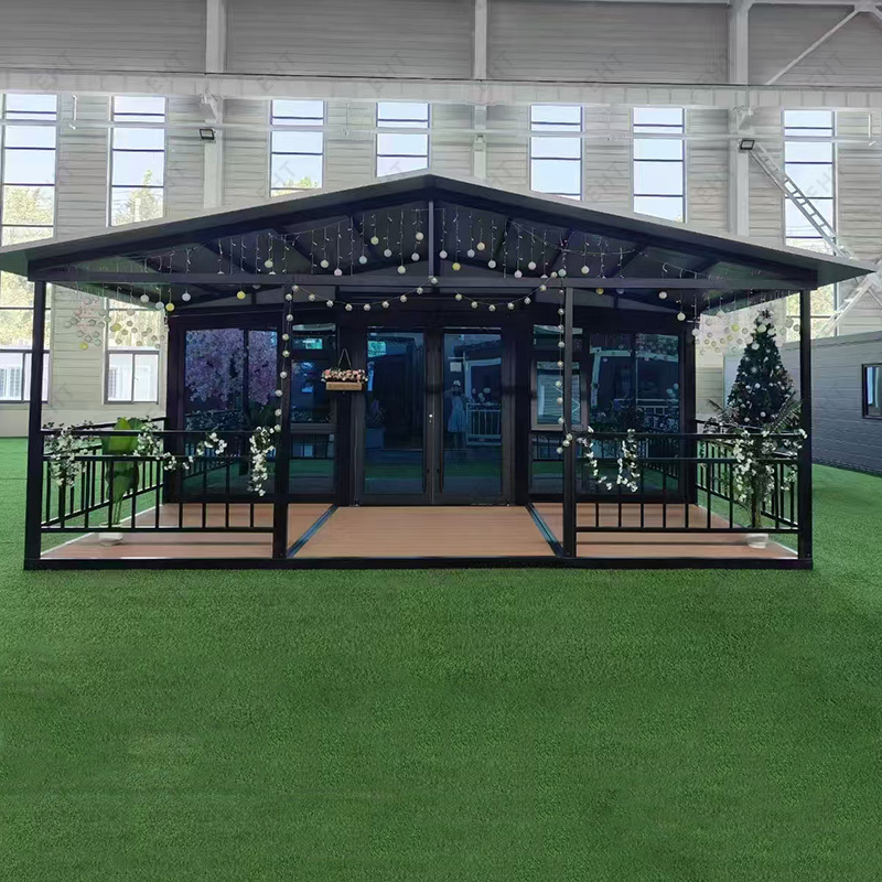 20 Fuß großes, erweiterbares Containerhaus mit zwei Flügeln, vorgefertigte mobile Wohneinheit